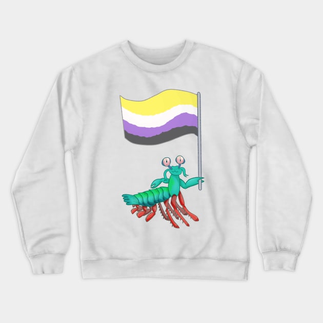 Mantis Shrimp Non-Binary Pride! Crewneck Sweatshirt by Quirkball